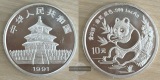 China  10 Yuan 1991  Panda   FM-Frankfurt  Feinsilber: 31,1g