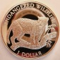 Niue 1 Dollar 1996, Endangered Wildlife Jaguar Ag. .500, pp