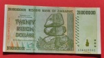 ZIMBABWE 20 Billion Dollars 2008 (20 Milliarden), Erhaltung!!!