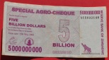 ZIMBABWE 5 Billion Dollars 2008 (5 Milliarden), Special Agro-C...