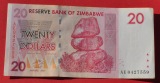 ZIMBABWE 20 Dollars 2007, Erhaltung II