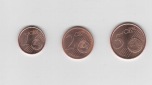 1 ,2 und 5 Cent Frankreich 2001 Unzirkuliert  ( A008)