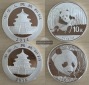 China 2x 10 Yuan 2014/2018 Panda   FM-Frankfurt  Feinsilber: 62g