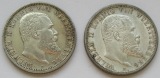 Kaiserreich: Württemberg, 2 Mark Wilhelm II. (Jaeger 174), 2 ...