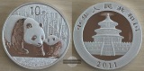 China  10 Yuan 2011  Panda   FM-Frankfurt  Feinsilber: 31,1g