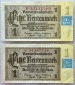 Deutschland - DDR ---  2x 1 Rentenmark 1948 mit Marke , Sowjet...