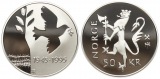 Norwegen: Harald V., 50 Kroner 1995 a.d. Kriegsende, 16,85 g. ...