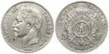 Frankreich: Napoleon III., 5 Franc 1868 BB, 25 gr. 900er Silbe...