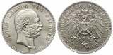 Sachsen: Georg, 5 Mark 1903 E, Silber, bessere Erhaltung, sieh...