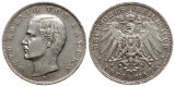 Bayern: Otto, 3 Mark 1909. Silber, etwas Patina, siehe Bilder!