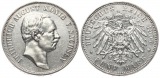 Sachsen: Friedrich August III., 5 Mark 1907 E, hübsche Erhalt...