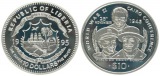 Liberia: 10 Dollars 1995, näheres unten, 1 Unze fein!