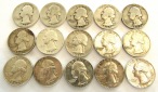 USA: Lot von 15 Quarter Dollar ab 1936, alle Silber 6,25 gr. 9...