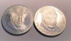 C16.°°Deutschland 5 DM 0.625 Silber 2 x Gedenkmünze 1977 J ...