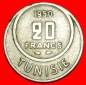 Ⰶ FRANKREICH (1950-1957): TUNESIEN ★ 20 FRANC 1370-1950! M...