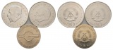 DDR; 2x 20 Mark 1971/1972 und 1x 5 Mark 1970