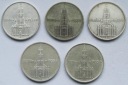 Deutsches Reich: 2 Mark Garnisonkirche mit Datum 1934, 5 Stüc...