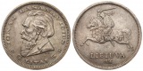 Litauen: 5 Litai 1936, 9 gr. 750 er Silber, Erhaltung!