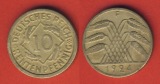 Weimarer Republik 10 Rentenpfennig 1924 F