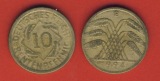 Weimarer Republik 10 Rentenpfennig 1924 E