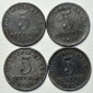 ( B4 ) Deutsches Kaiserreich - 4x 5 Pfennig 1920 -A/D/E/F- , v...