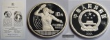 China  10 Yuan 1991 Tischtennis  FM-Frankfurt Feinsilber: 24,96g