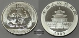 China, 10 Yuan 2009 Panda FM-Frankfurt Feinsilber: 31,1g