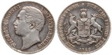 Württemberg: Wilhelm, 1 Taler 1958, Silber, schöne Patina!