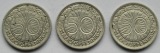 Weimarer Republik: 50 Pfennig 1927 G + 1929 F + 1935 G