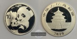 China,  10 Yuan  2019  Panda  FM-Frankfurt  Feinsilber: 30g