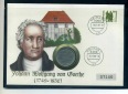 Numisbrief  Goethe mit DDR 5 Mark 1982 Goethes Gartenhaus sehr...