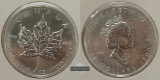 Kanada - 5 Dollar  1990  Maple Leaf   FM-Frankfurt    Feinsilb...