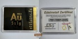 Valcambi SA Gold Kombi Barren 5x 1g (Gold 0.9999) MM-Frankfurt...