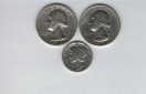 Quater 1/4 Dollar 1935 1946 Dime 1943 silber 14,7g USA Spittal...