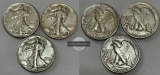 USA 3x 1/2 Dollar 1946,47 Walking Liberty  FM-Frankfurt  Feins...