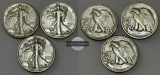 USA 3x 1/2 Dollar 1945 Walking Liberty  FM-Frankfurt  Feinsilb...