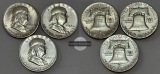 USA 3x 1/2 Dollar 1948,49 Franklin Half Dollar FM-Frankfurt  F...