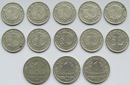 Weimarer Republik: 13 verschiedene 50 Pfennig & 1 Mark Nickel