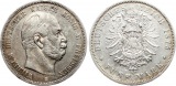 Preussen: Wilhelm I., 5 Mark 1875 B, Silber, schöne Patina!