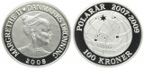 Dänemark: Margrethe II., 100 Kroner 2008 Polarjahr, 1 Unze Fe...