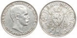 Norwegen: Håkon VII., 2 Kroner 1917, Silber mit schöner Pati...