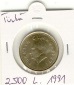 Türkei, 2500 Lira 1991, Krause-Mishler 1015, Erhaltung um vor...