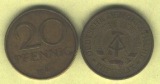 "DDR"- 20 Pfennig - 1974 A - gebraucht/used