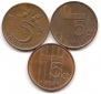 Niederlande 5 Cent 1980, 1984, 1993 #282