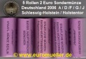 alle 5 Rollen...2 Euro Sondermünzen 2006...Holstentor
