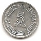 Singapore 5 Cents 1971 #381