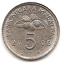  Malaysia 5 Sen 2005 #480   