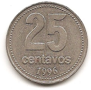  Argentinien 25 Centavos 1996 #484   