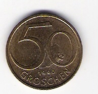  Österreich 50 Groschen Al-Bro 1990  Schön Nr.76   