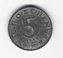  Österreich 5 Groschen Zink 1963   Schön Nr.65   